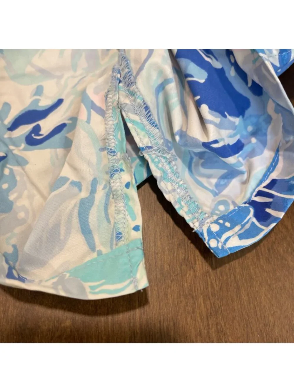 Lilly Pulitzer Capri Swim Trunks Men's‎ Size XL Blue Pink Coral Reef Print Beach